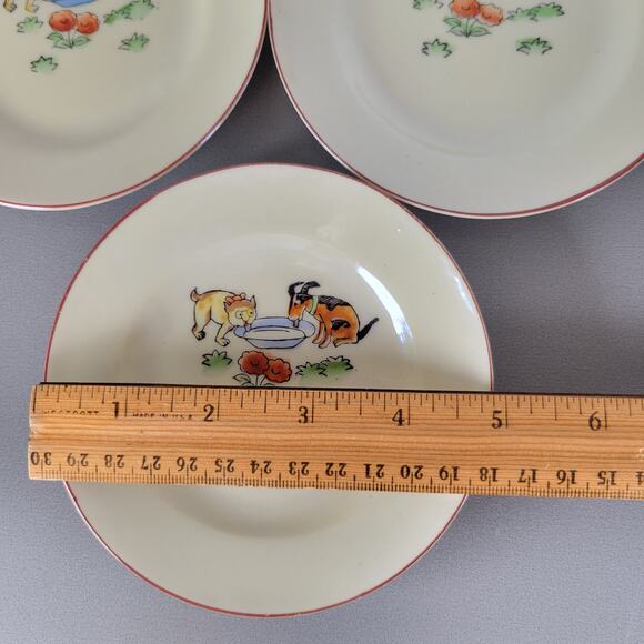 Vintage Japan Child Tea Set Cat Dog Design Teapot Cups Saucers Plates 16 Pc - Picture 8 of 16